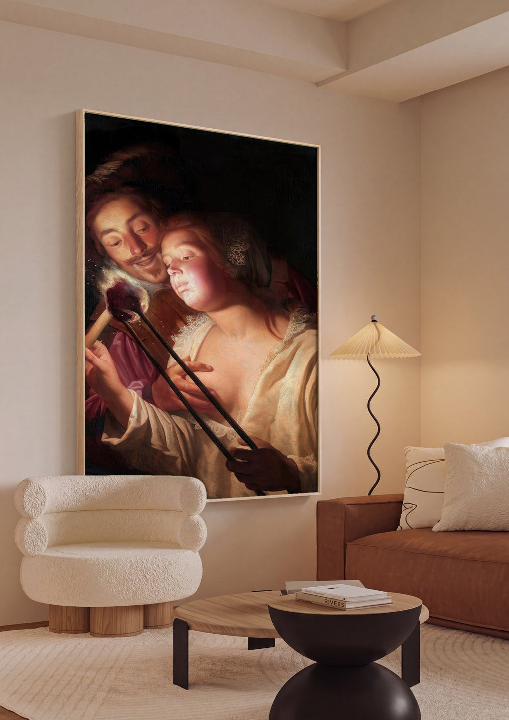 Quadro Decorativo 'O Ferreiro' – Gerard van Honthorst em ambiente decorado