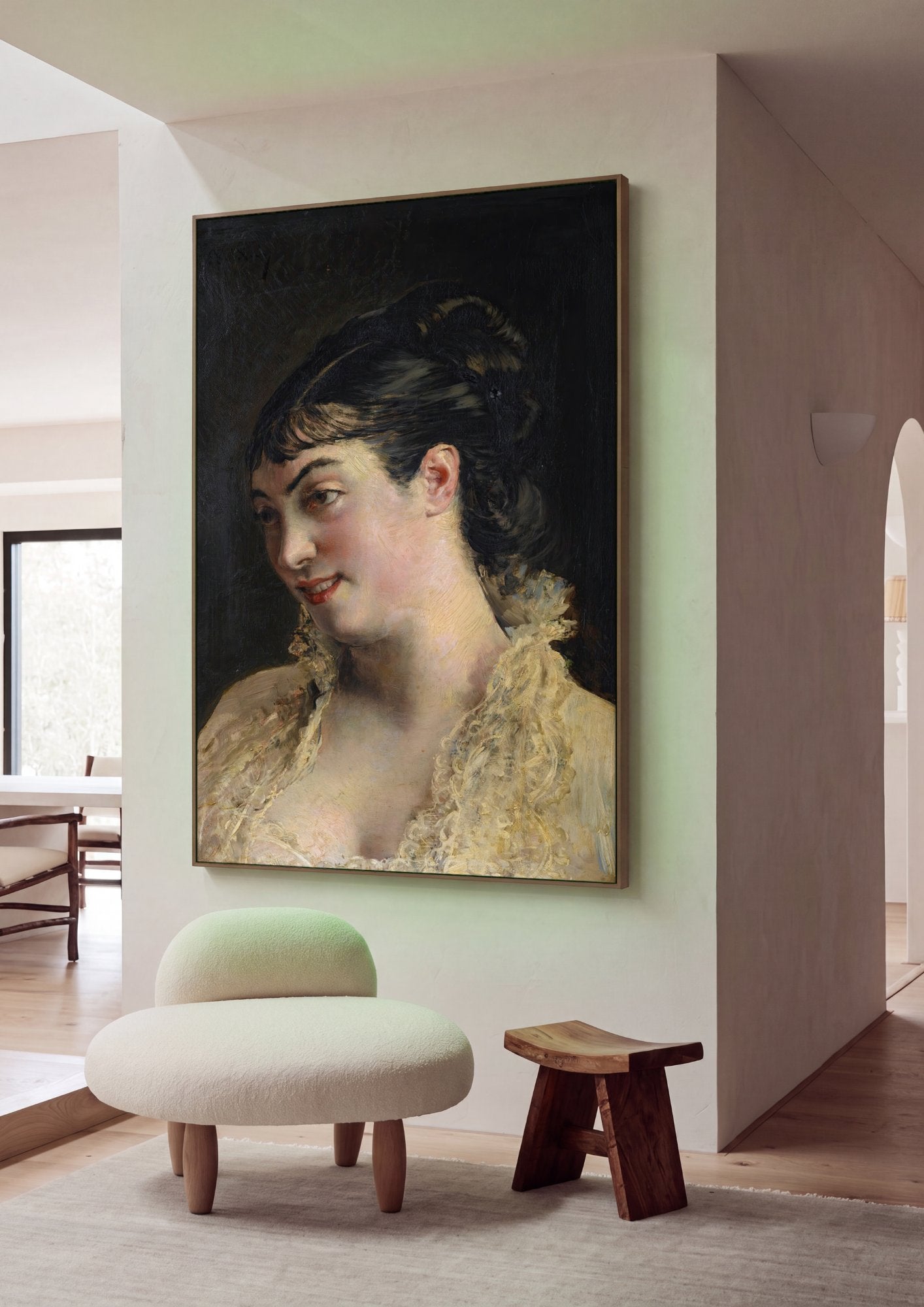 Quadro Decorativo A Dama de Preto - Giovanni Boldini em ambiente decorado