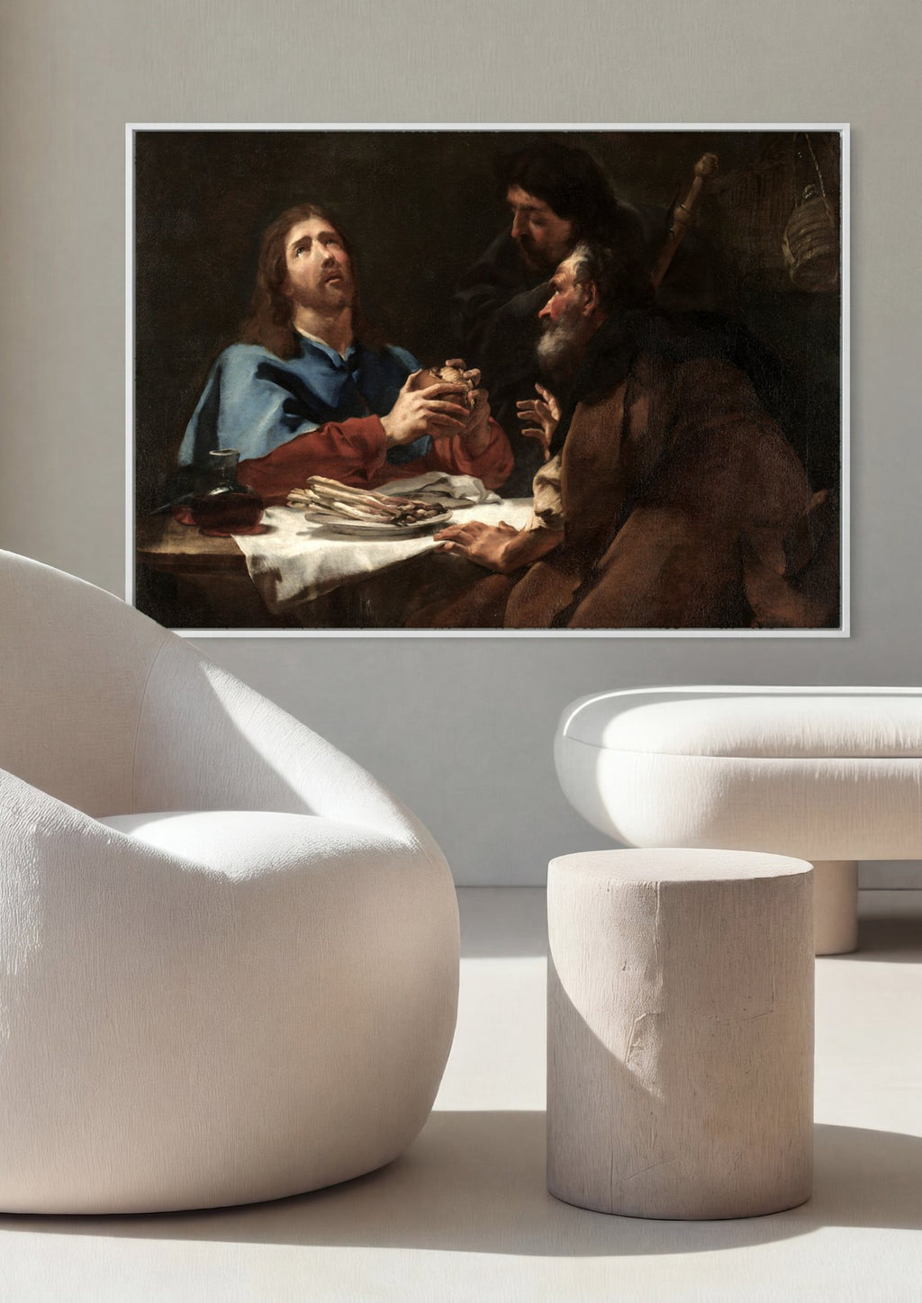 Quadro Decorativo A Ceia em Emaús - Giovanni Battista Piazzetta em ambiente decorado