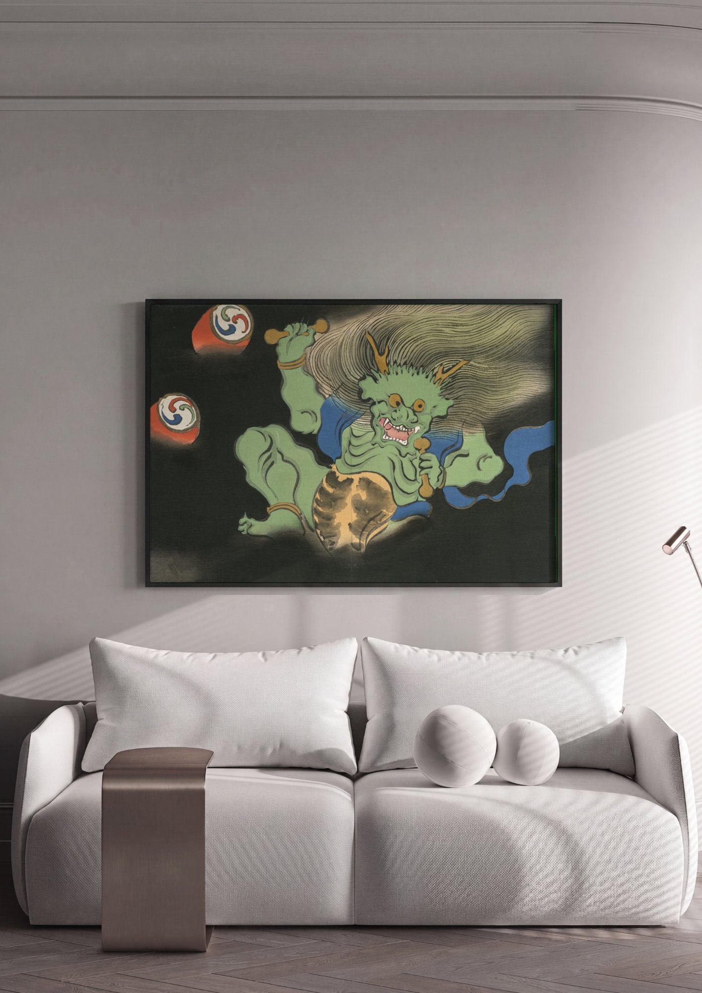 Quadro Decorativo Raijin (Deus do Trovão) - Kamisaka Sekka em ambiente decorado