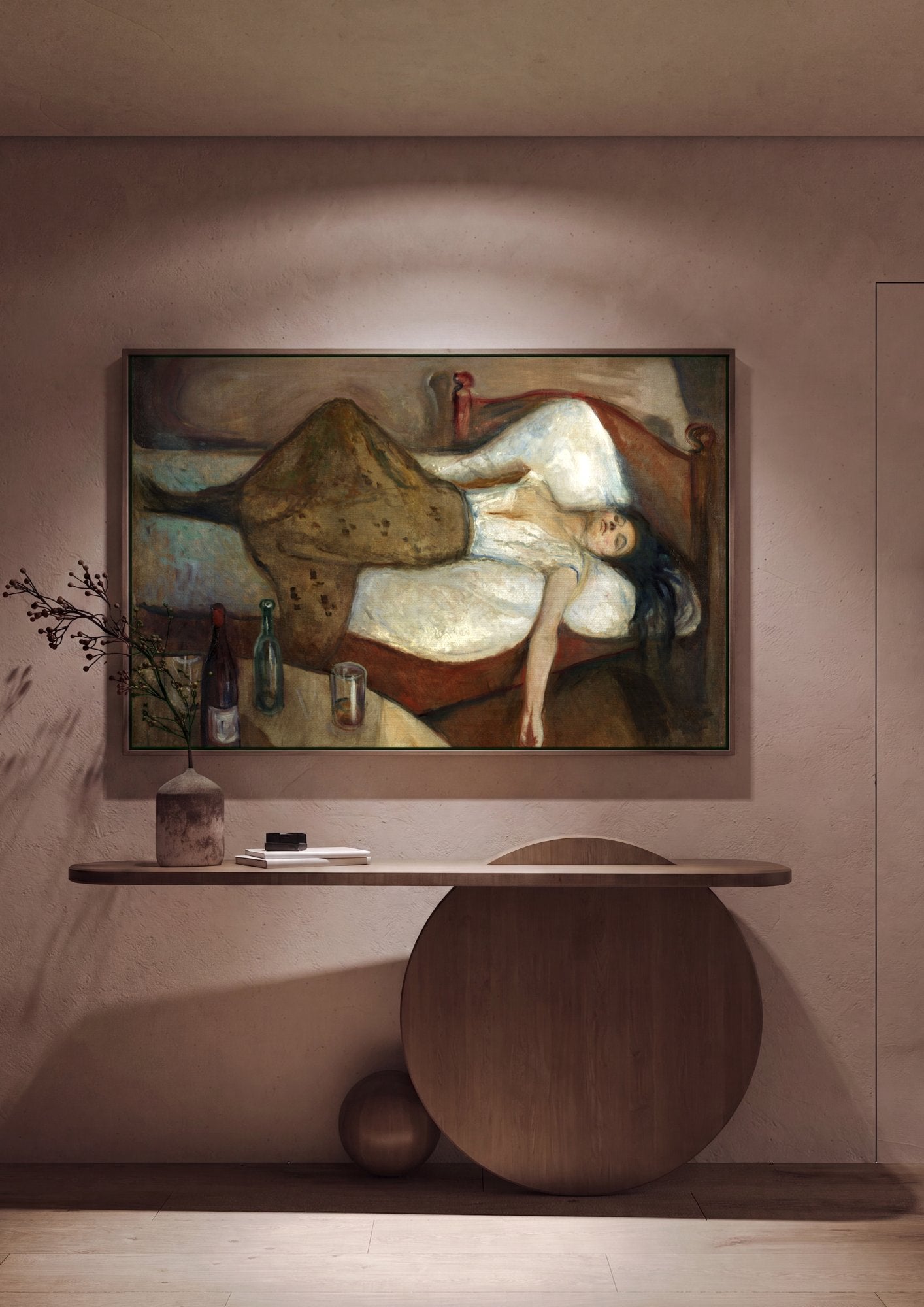 Quadro Decorativo A Morte de Marat - Edvard Munch em ambiente decorado