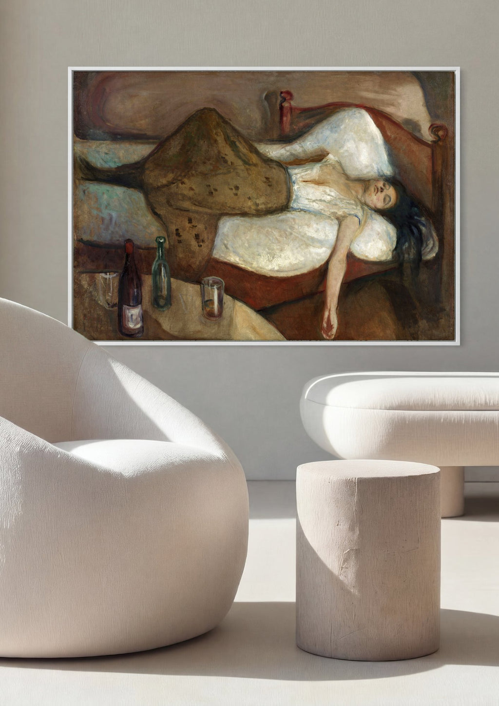 Quadro Decorativo A Morte de Marat - Edvard Munch em ambiente decorado