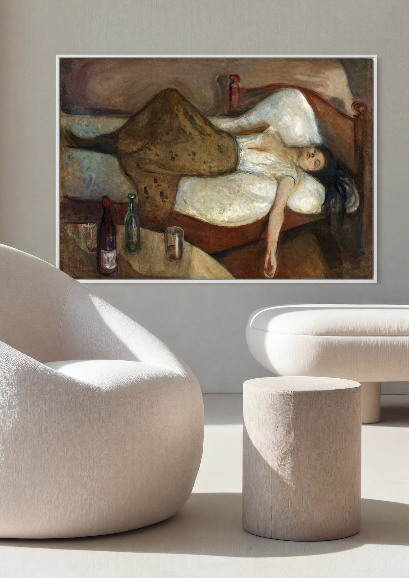 Quadro Decorativo A Morte de Marat - Edvard Munch em ambiente decorado