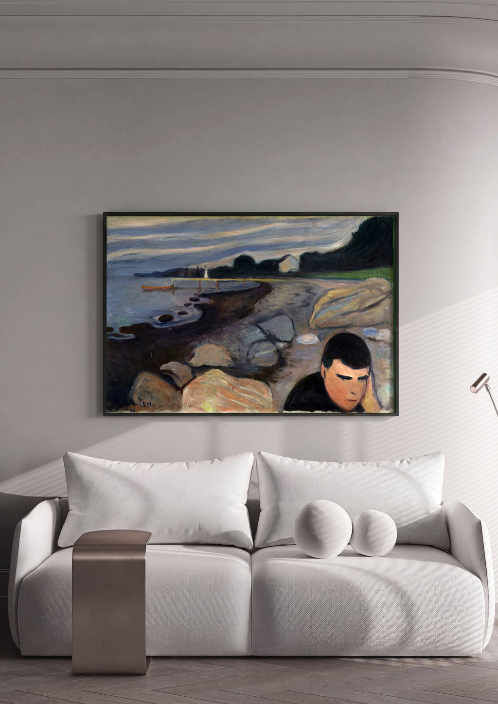 Quadro Decorativo Melancolia (Laura) - Edvard Munch em ambiente decorado