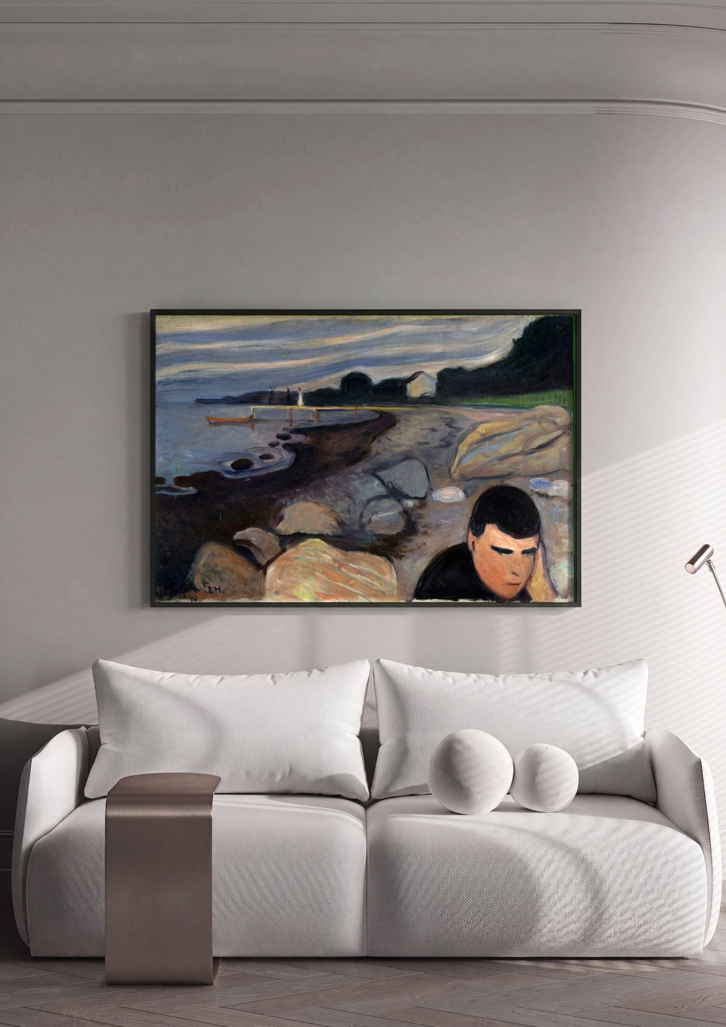 Quadro Decorativo Melancolia (Laura) - Edvard Munch em ambiente decorado