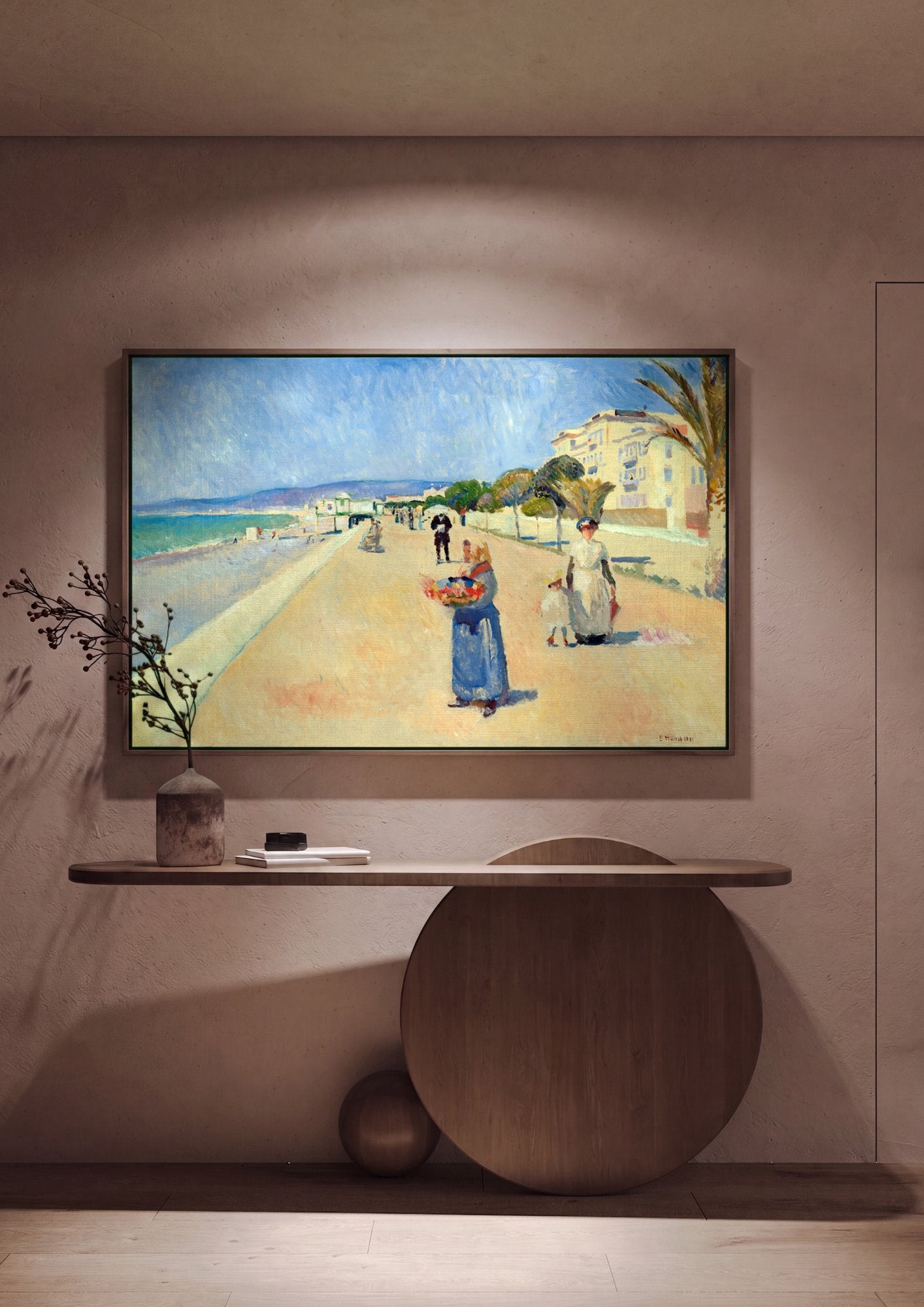 Quadro Decorativo Praia Ensolarada - Edvard Munch em ambiente decorado