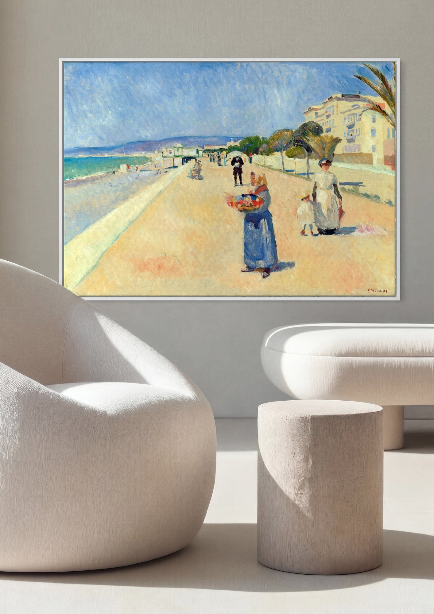 Quadro Decorativo Praia Ensolarada - Edvard Munch em ambiente decorado