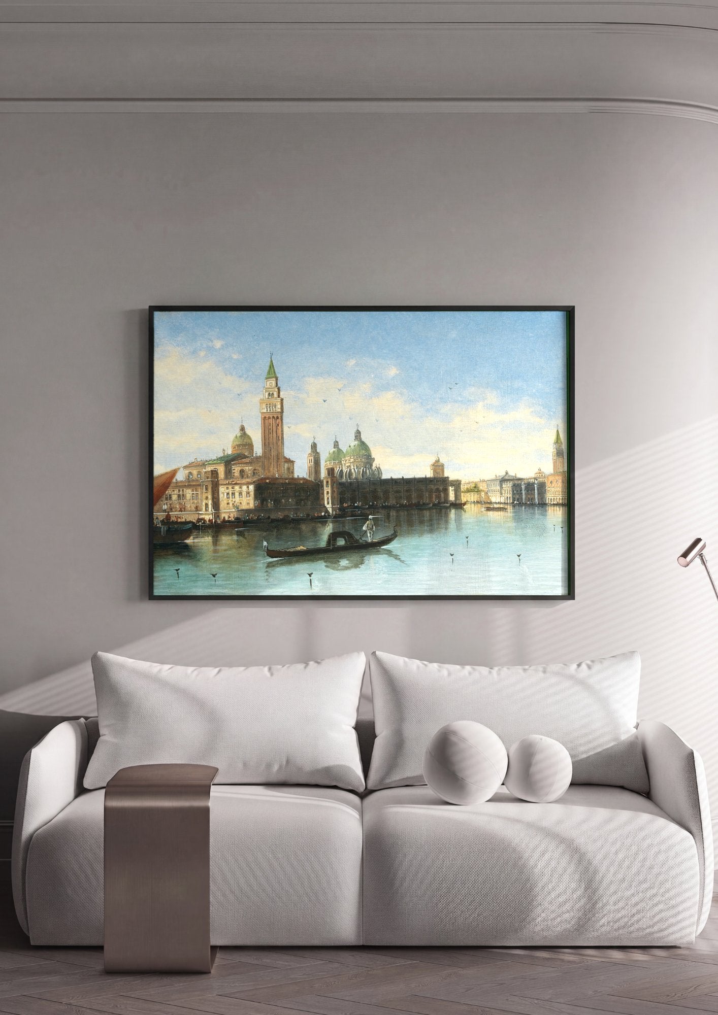 Quadro Decorativo Vista Panorâmica de Veneza - Karl Kaufmann em ambiente decorado