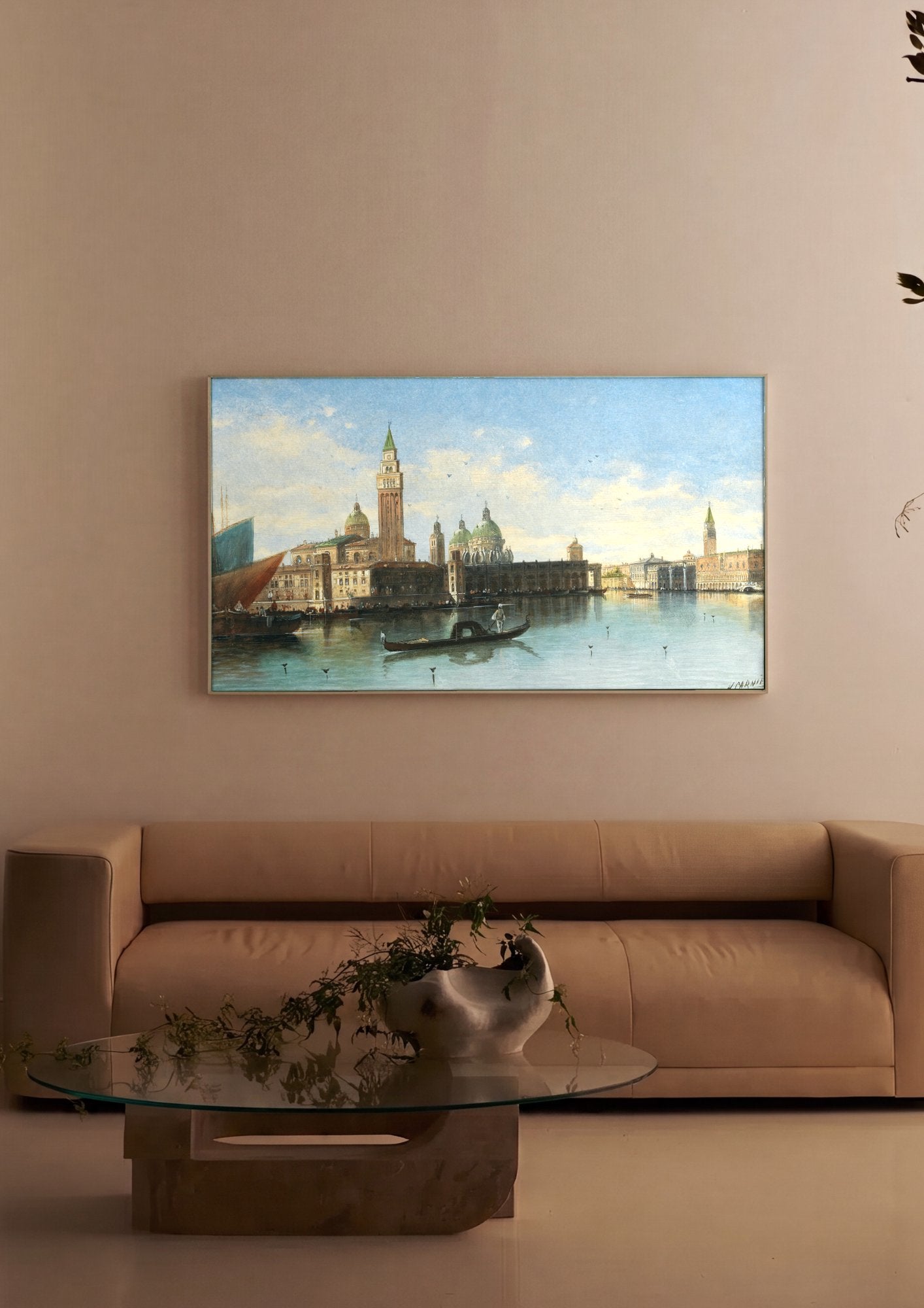 Quadro Decorativo Vista Panorâmica de Veneza - Karl Kaufmann em ambiente decorado