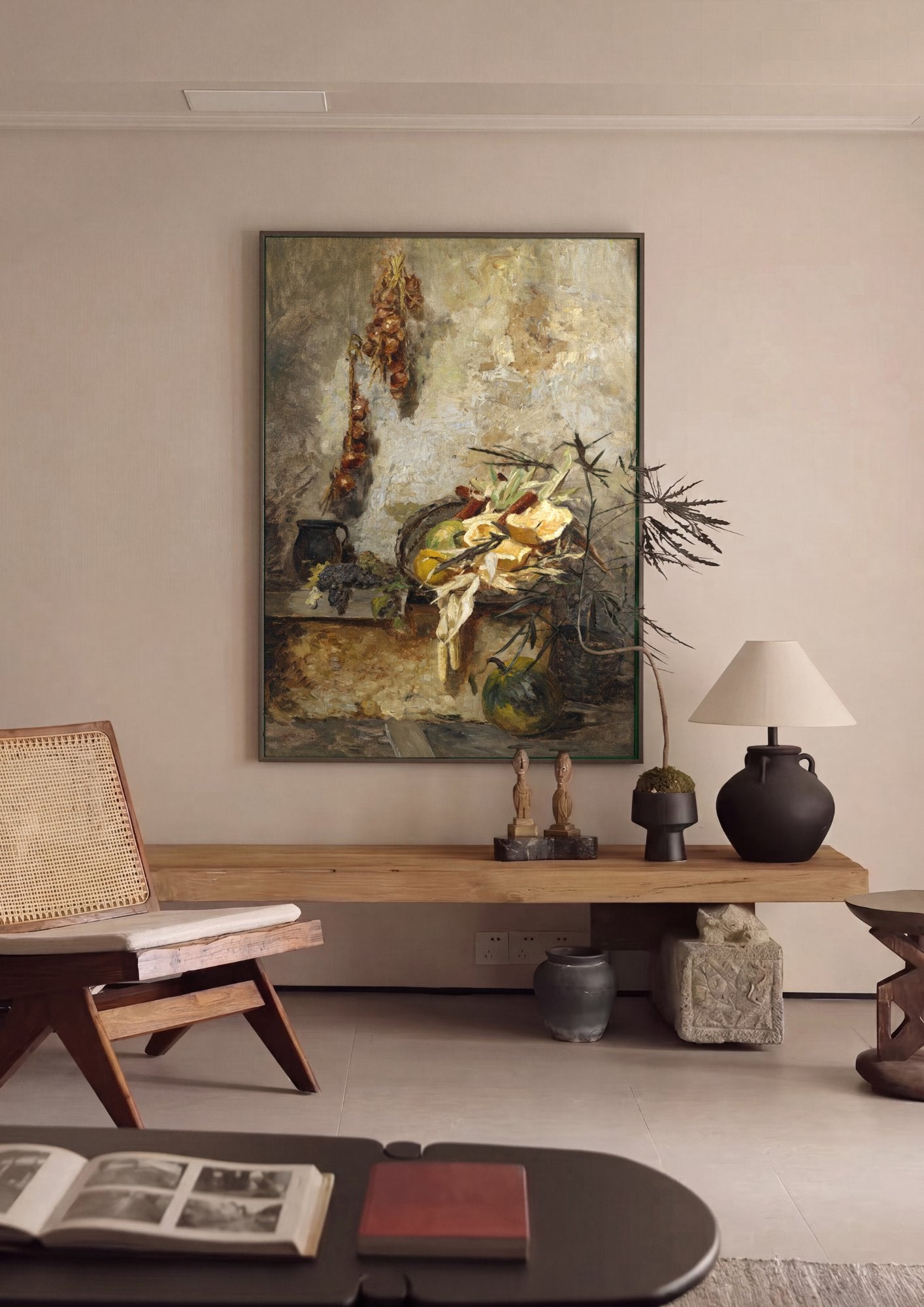 Quadro Decorativo Natureza-Morta com Vegetais - Olga Wisinger-Florian em ambiente decorado