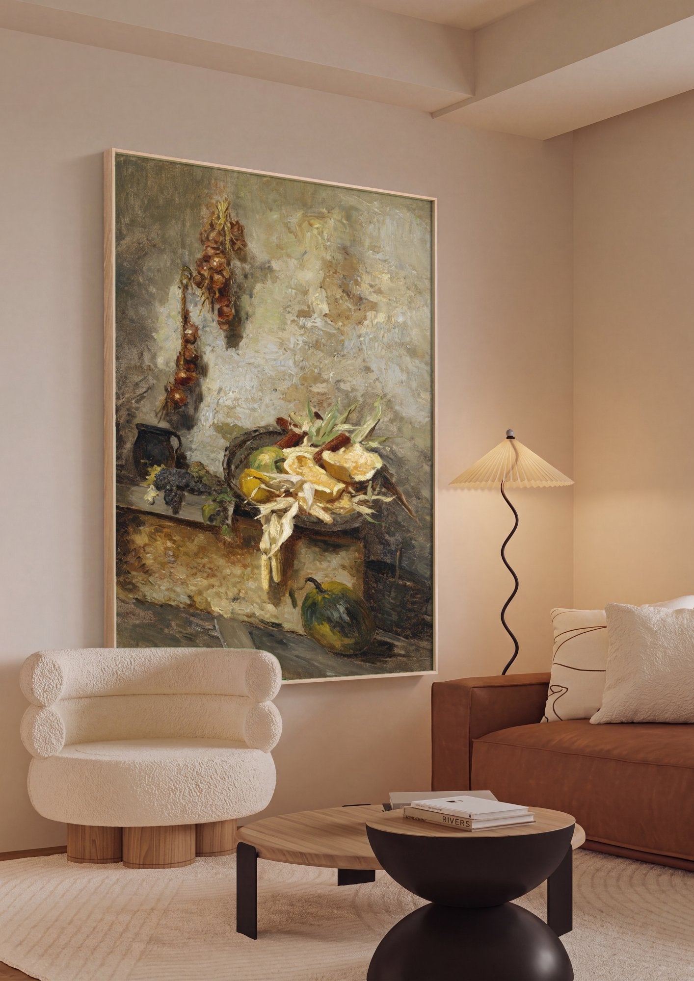 Quadro Decorativo Natureza-Morta com Vegetais - Olga Wisinger-Florian em ambiente decorado