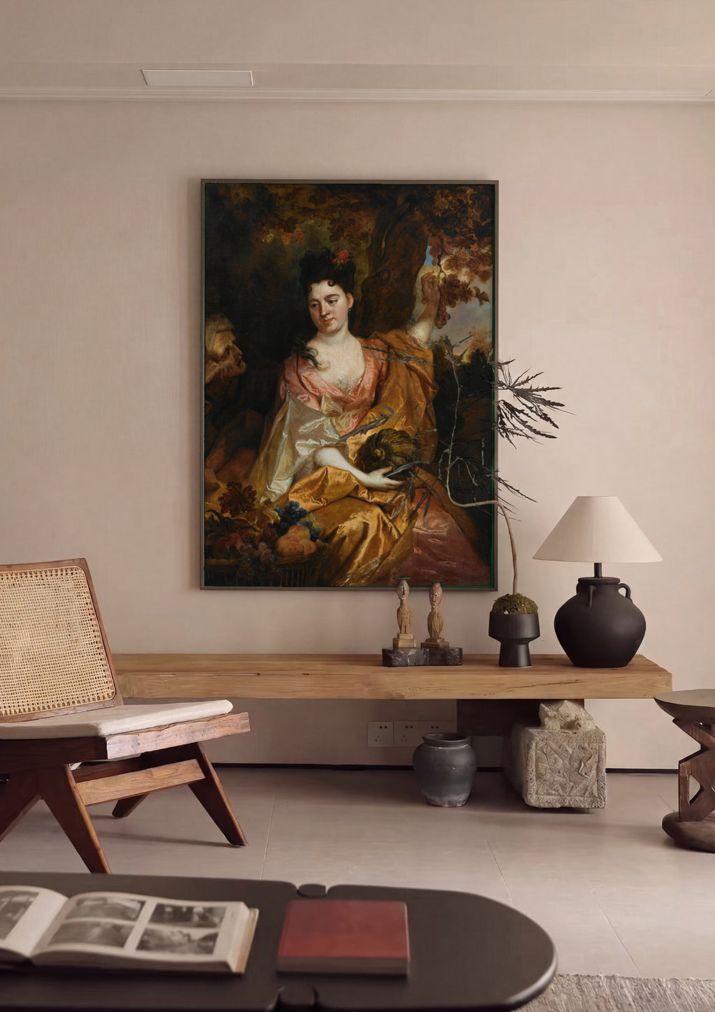 Quadro Decorativo A Mulher Jovem e a Velha - Nicolas de Largillière em ambiente decorado
