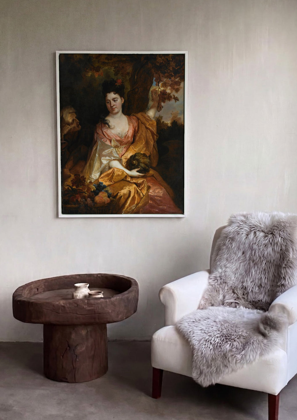 Quadro Decorativo A Mulher Jovem e a Velha - Nicolas de Largillière em ambiente decorado