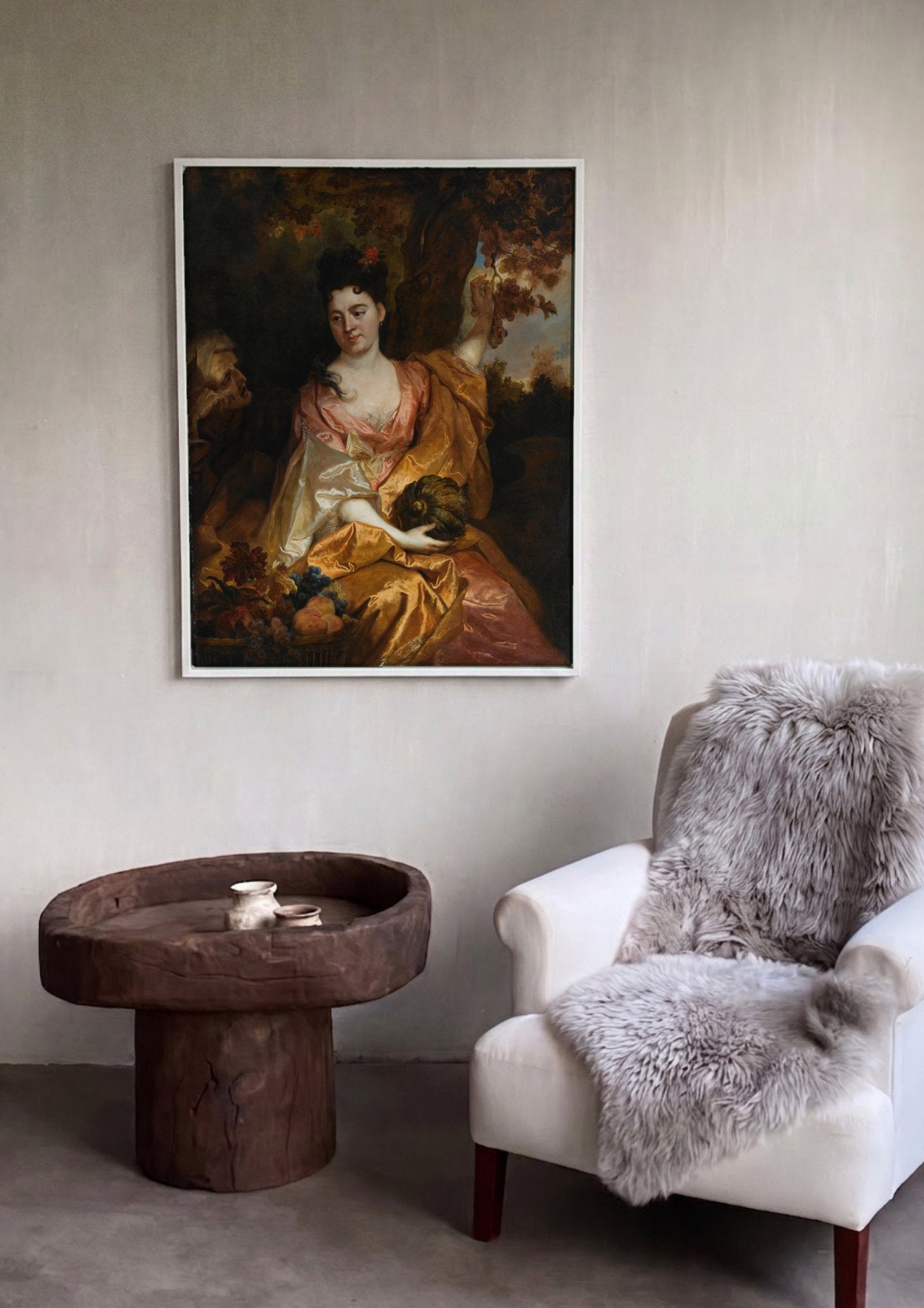 Quadro Decorativo A Mulher Jovem e a Velha - Nicolas de Largillière em ambiente decorado
