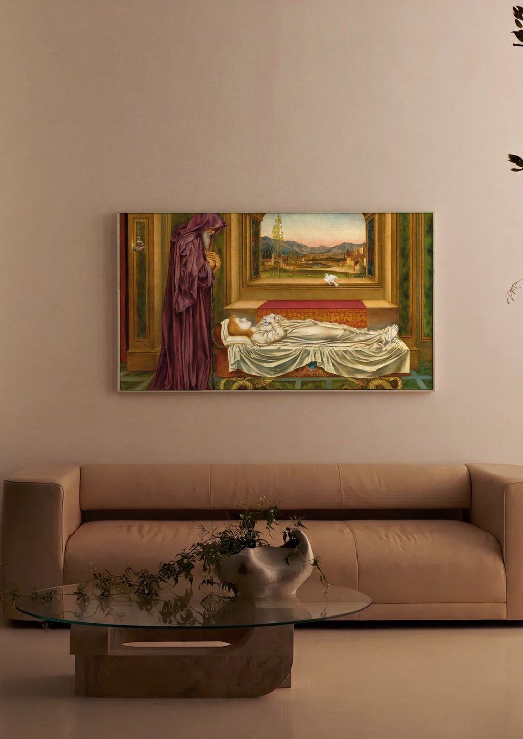 Quadro Decorativo A Morte do Dragão - Evelyn De Morgan em ambiente decorado