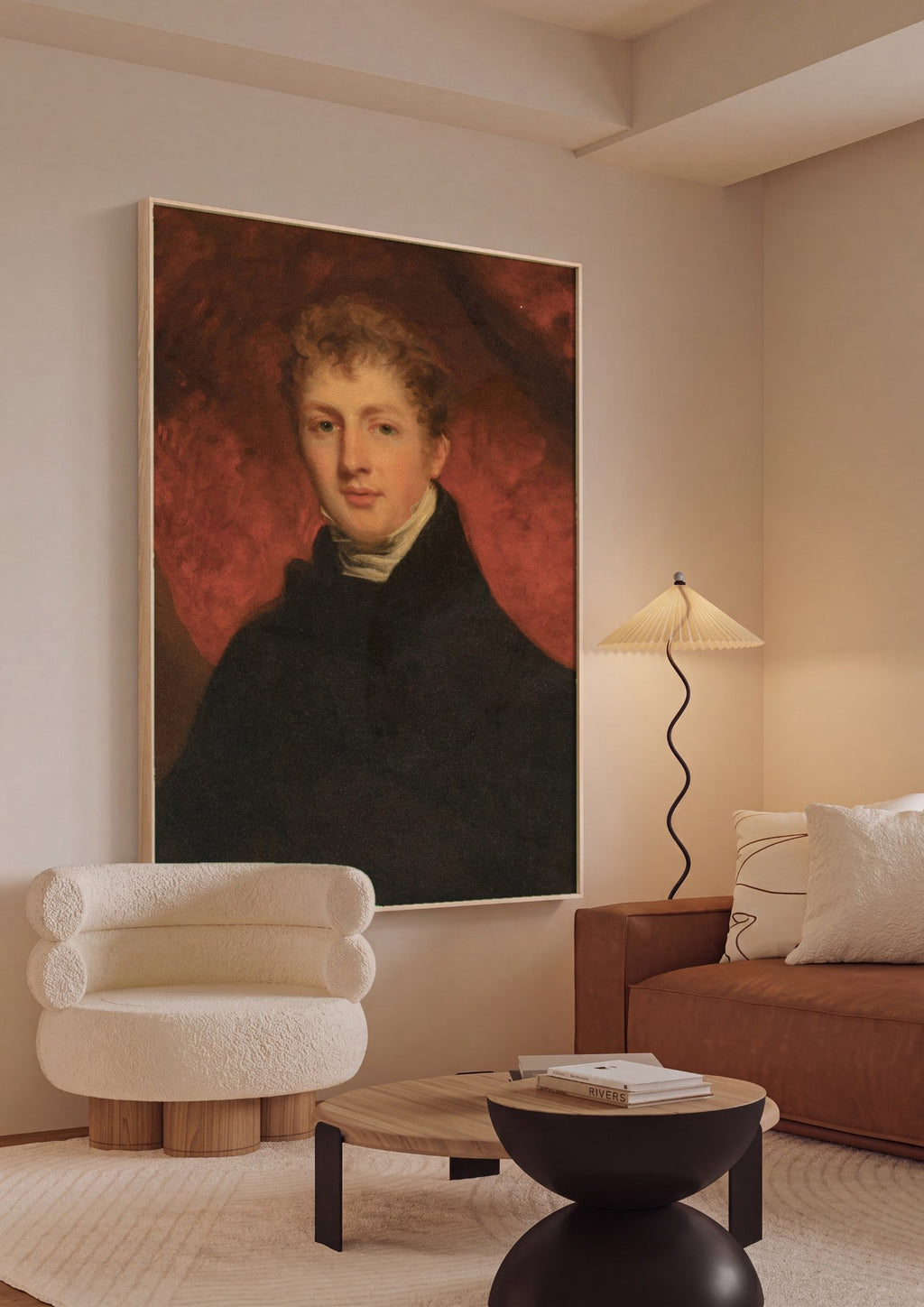 Quadro Decorativo Retrato de Homem Jovem - John Hoppner em ambiente decorado
