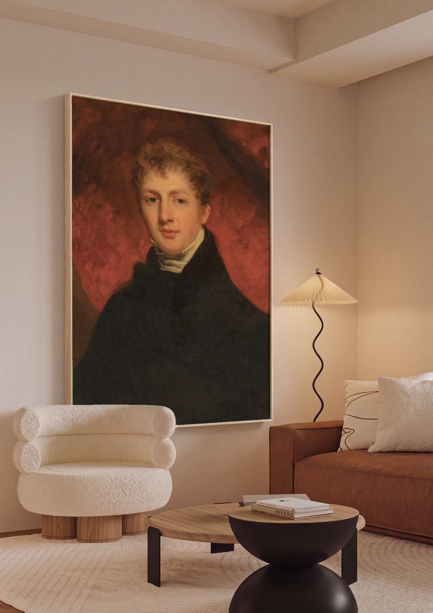 Quadro Decorativo Retrato de Homem Jovem - John Hoppner em ambiente decorado