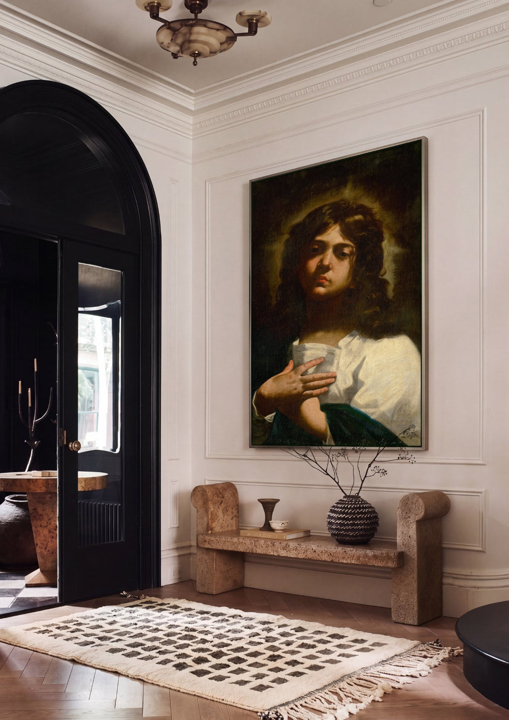 Quadro Decorativo 'São João Batista Jovem' - Caravaggio em ambiente decorado