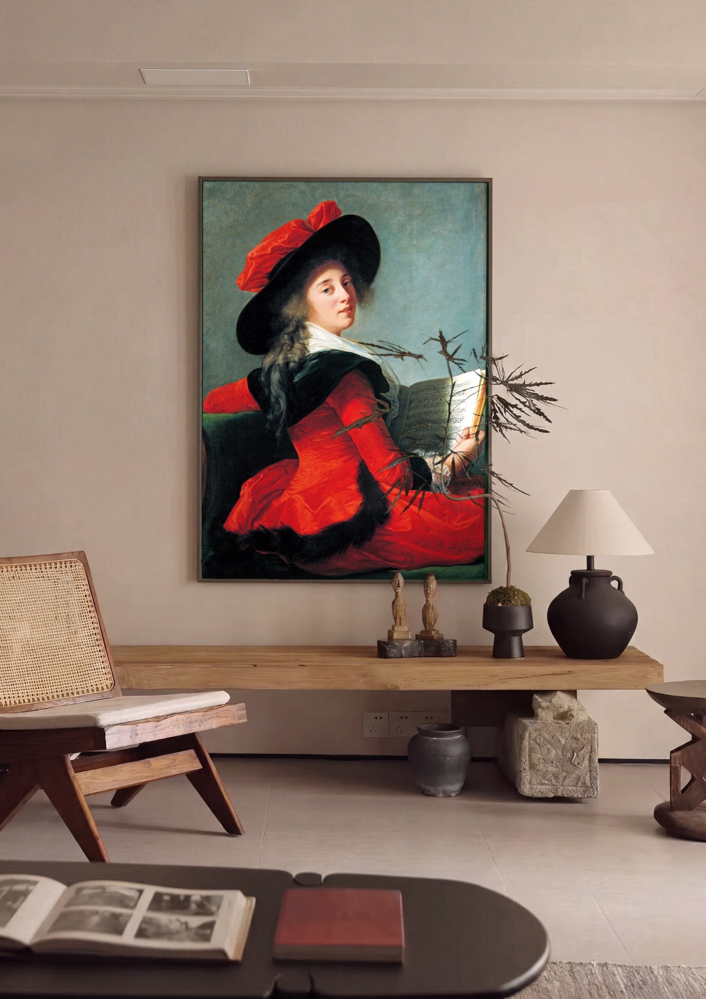 Quadro Decorativo A Cantora - Elisabeth Vigée Le Brun em ambiente decorado