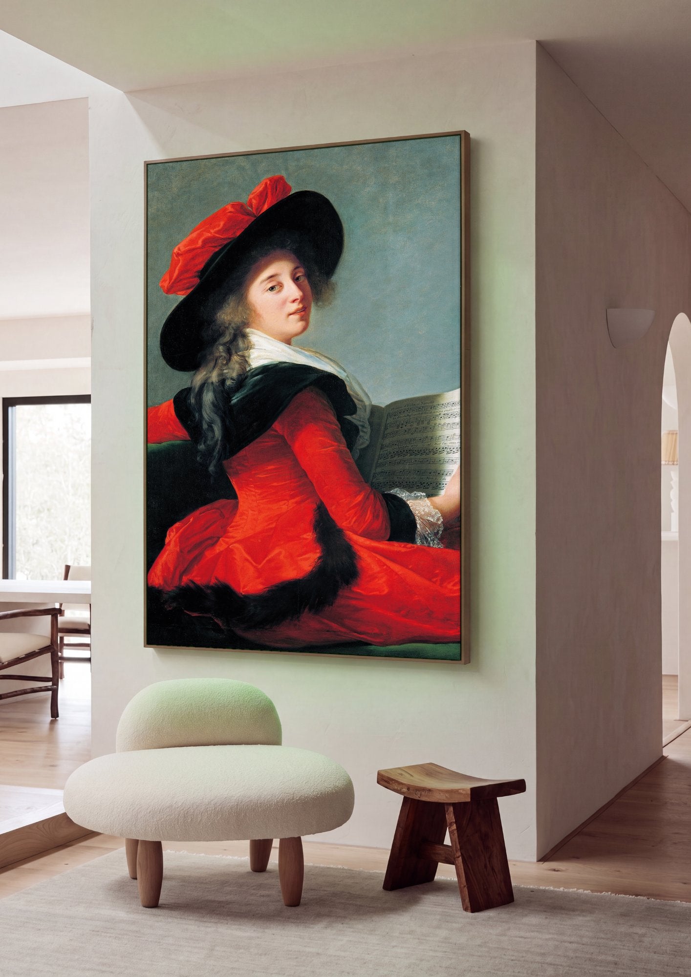 Quadro Decorativo A Cantora - Elisabeth Vigée Le Brun em ambiente decorado