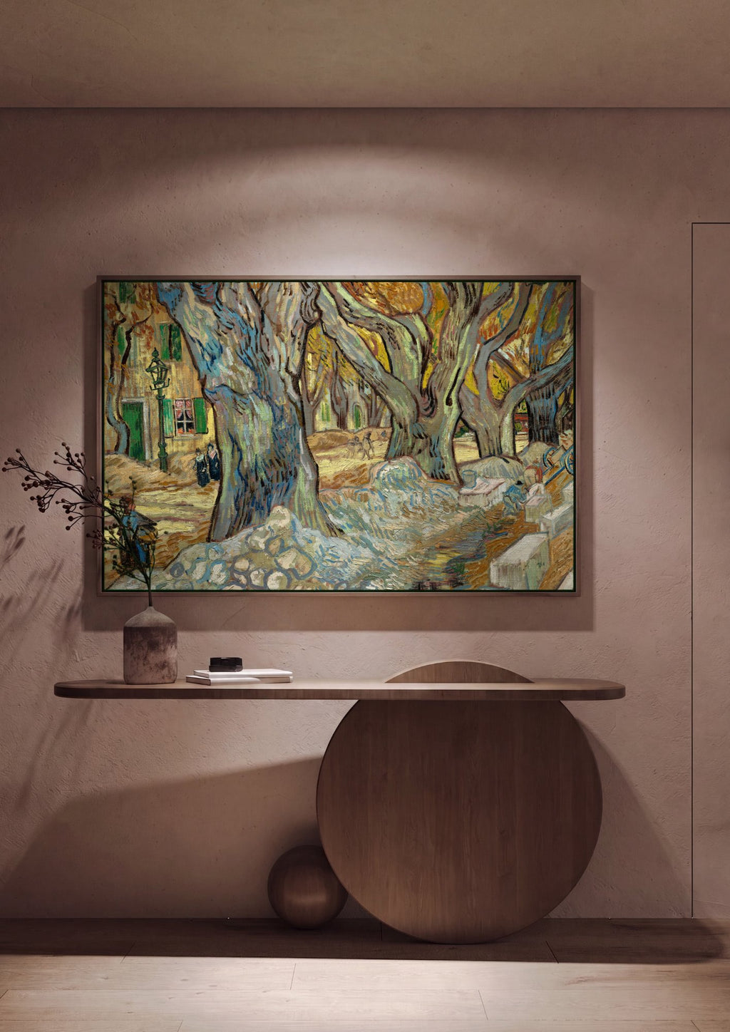 Quadro Decorativo Les Grands Platanes - Vincent van Gogh em ambiente decorado