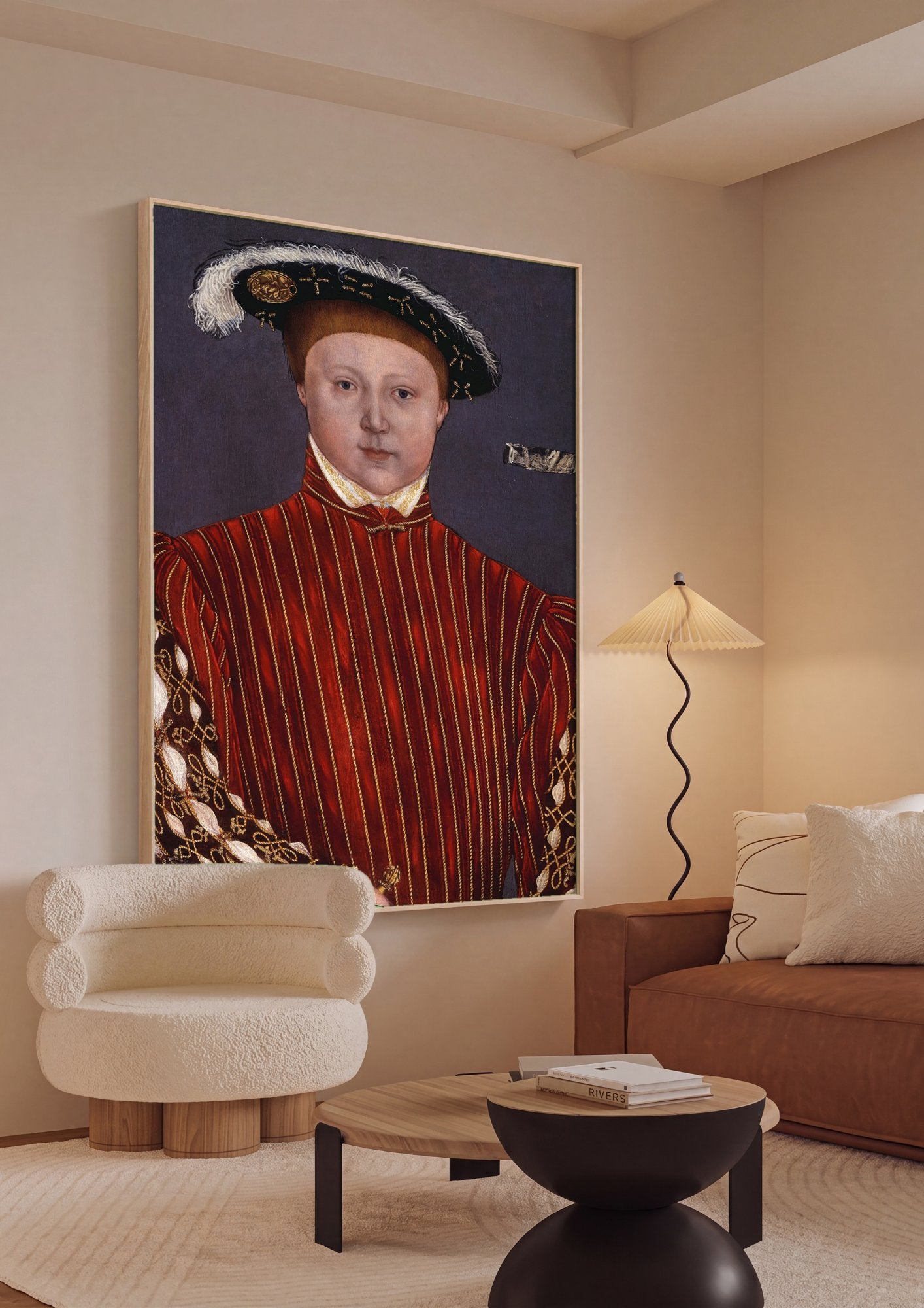 Quadro Decorativo Retrato de Eduardo VI Criança - Hans Holbein em ambiente decorado