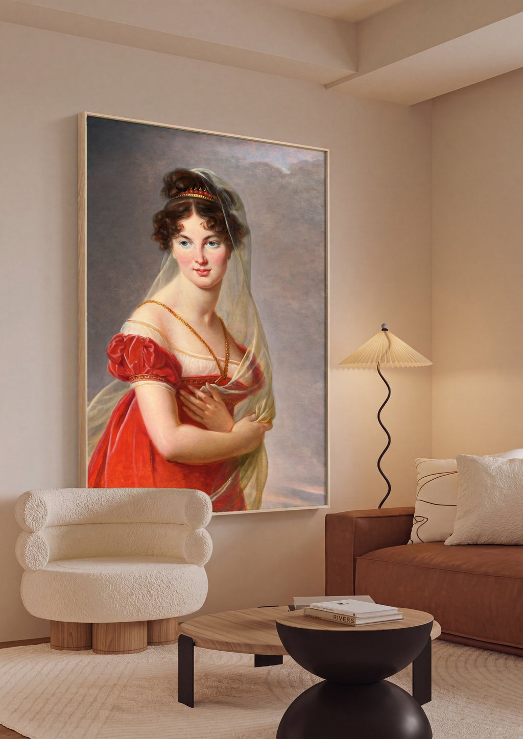 Quadro Decorativo Retrato de Senhora - Vigée Le Brun em ambiente decorado