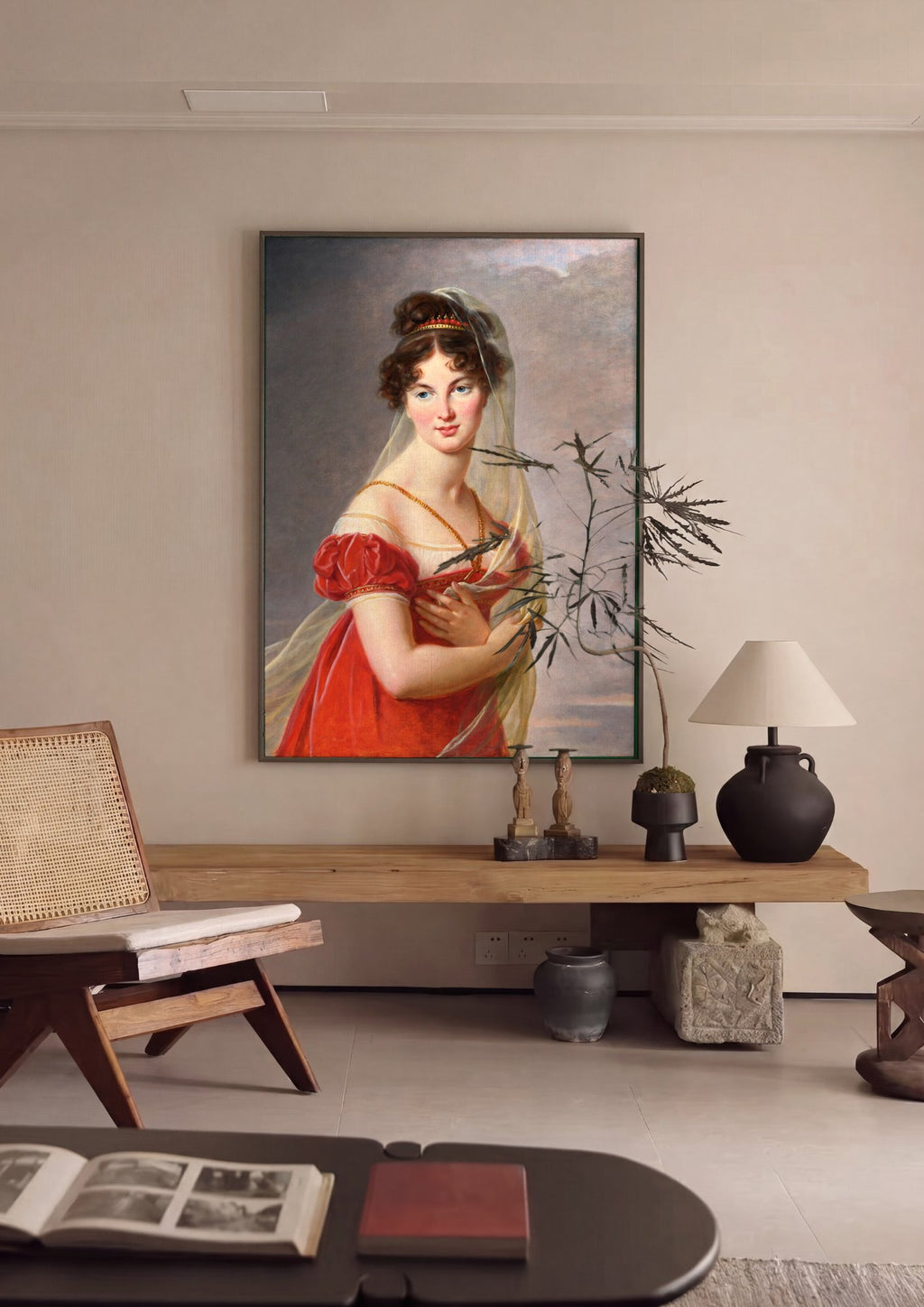 Quadro Decorativo Retrato de Senhora - Vigée Le Brun em ambiente decorado