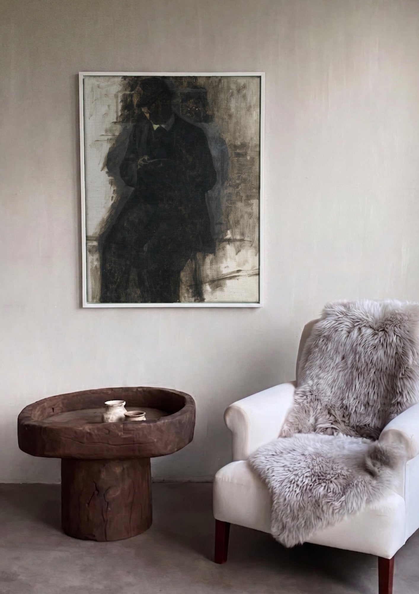 Quadro Decorativo Homem Lendo (Estudo) - Vilhelm Hammershøi em ambiente decorado