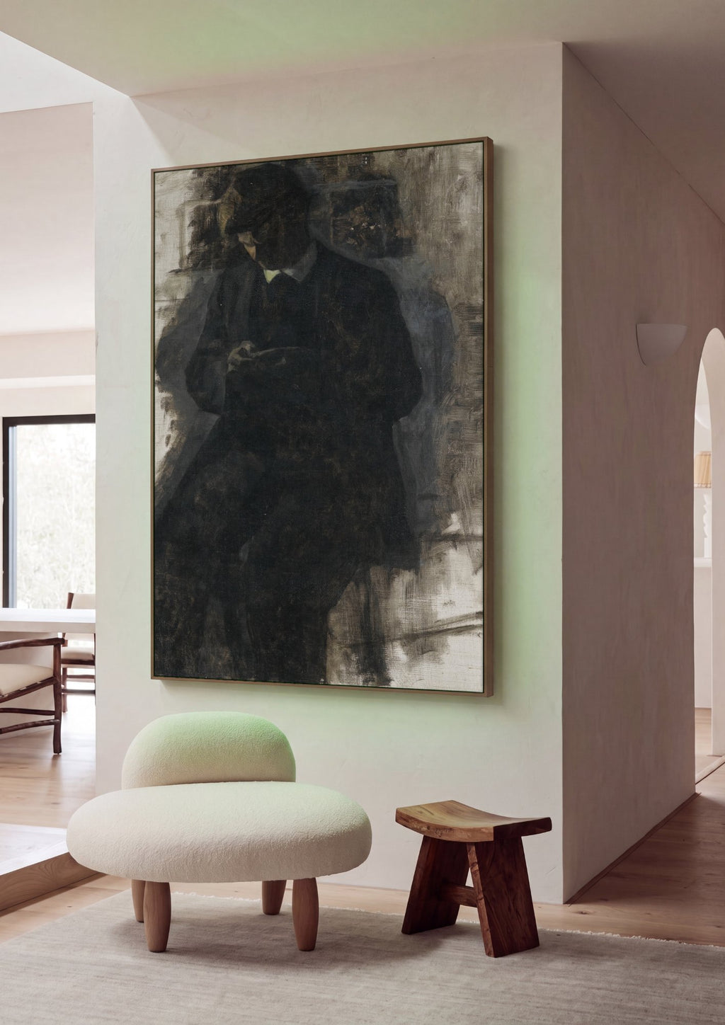 Quadro Decorativo Homem Lendo (Estudo) - Vilhelm Hammershøi em ambiente decorado