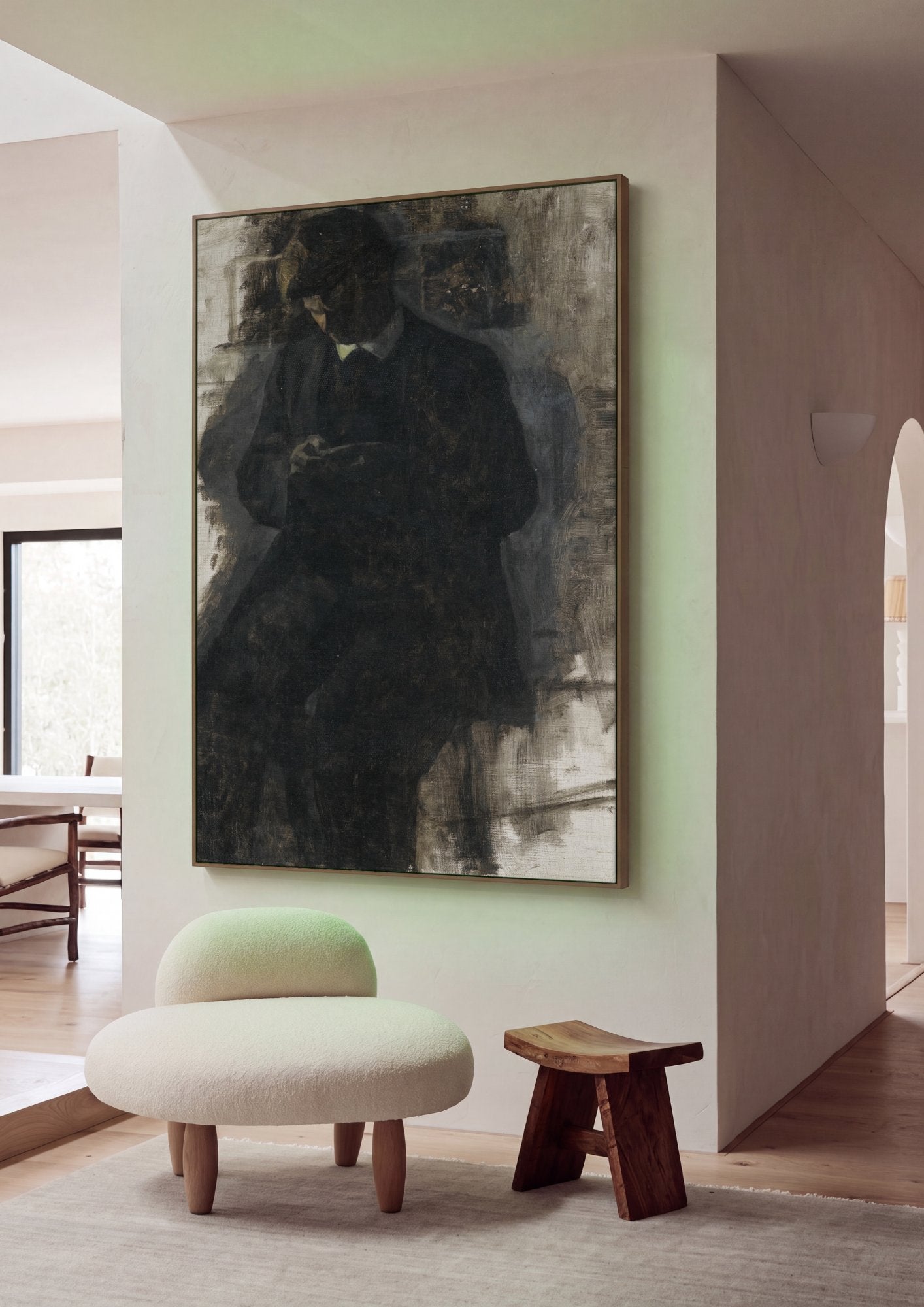 Quadro Decorativo Homem Lendo (Estudo) - Vilhelm Hammershøi em ambiente decorado