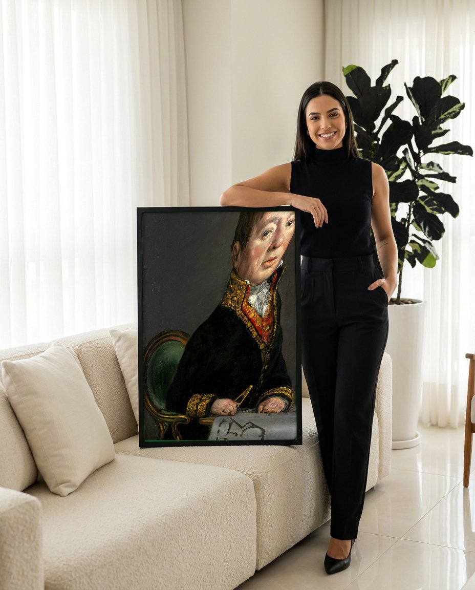 Quadro Decorativo Retrato de Juan de Villanueva - Goya com modelo em ambiente