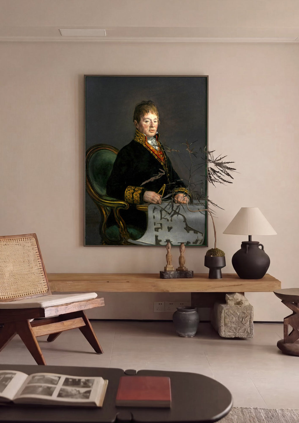 Quadro Decorativo Retrato de Juan de Villanueva - Goya em ambiente decorado