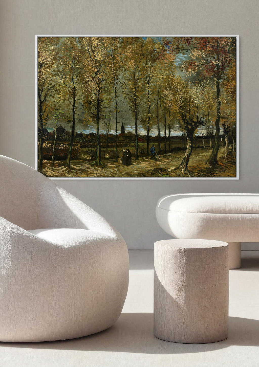 Quadro Decorativo Avenida de Poplars - Vincent van Gogh em ambiente decorado