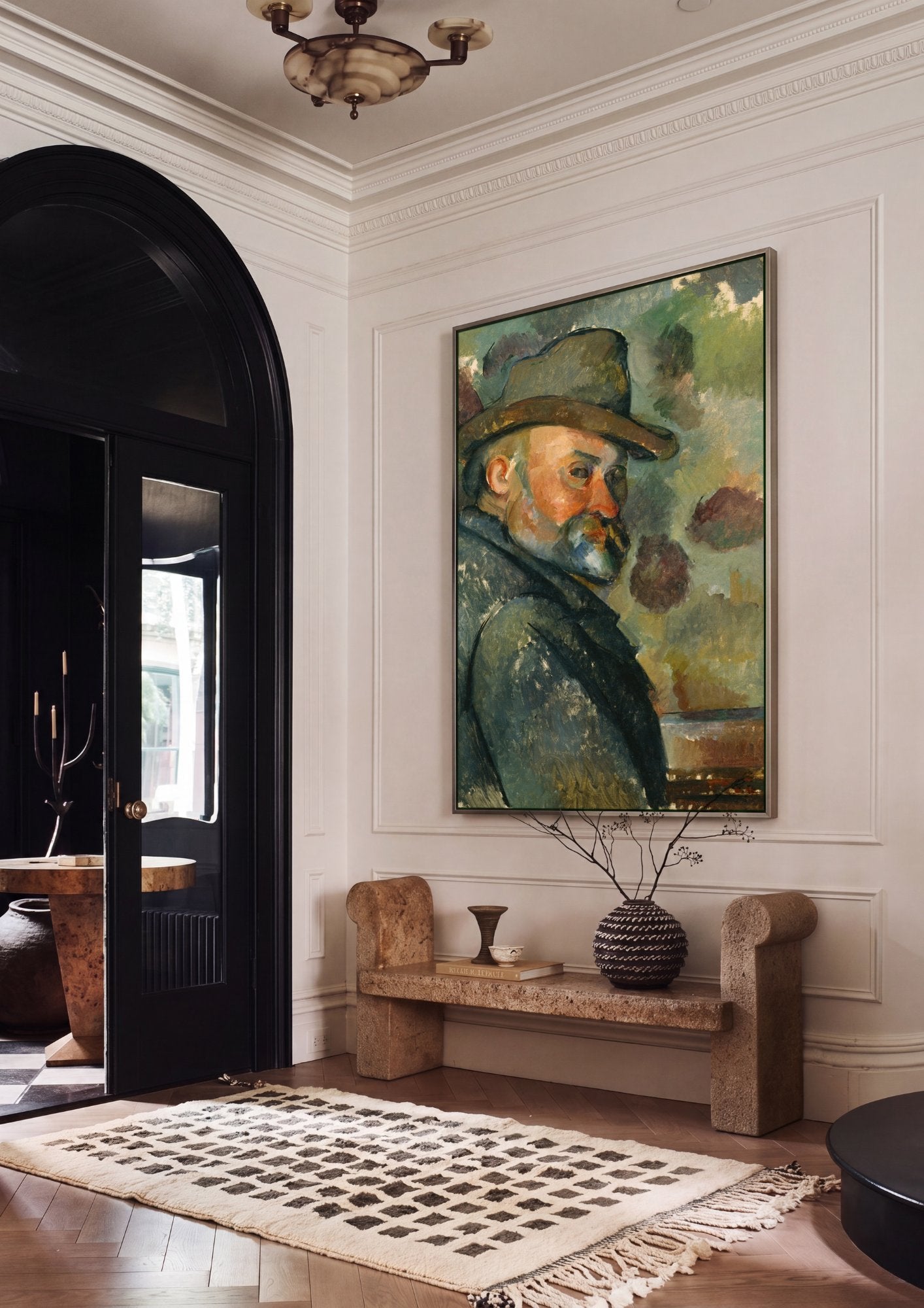 Quadro Decorativo Retrato de Ambroise Vollard - Paul Cézanne em ambiente decorado