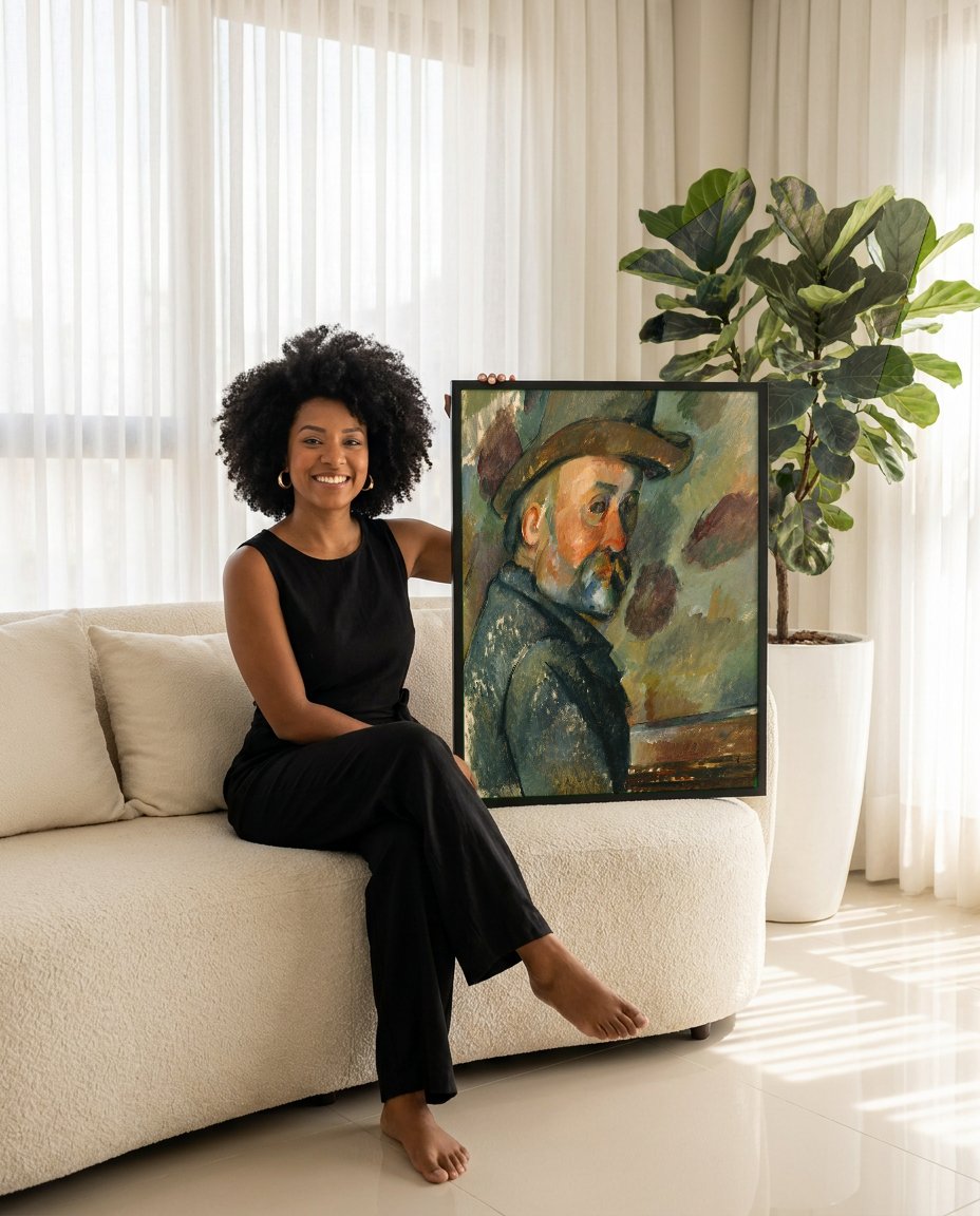 Quadro Decorativo Retrato de Ambroise Vollard - Paul Cézanne com modelo em ambiente