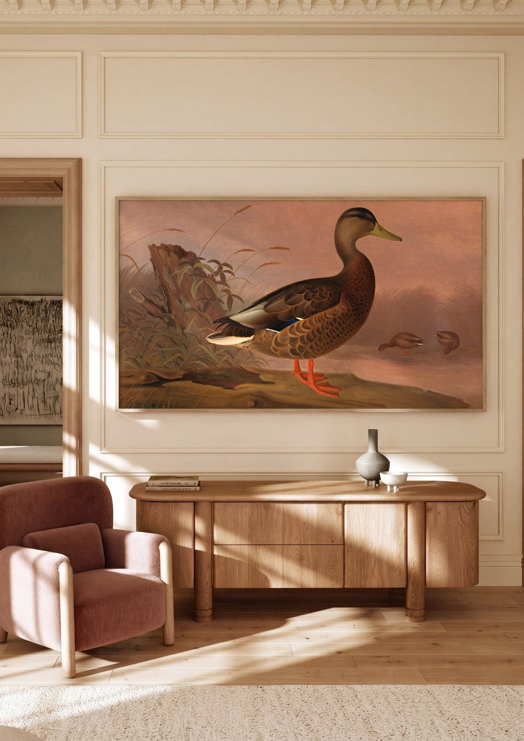 Quadro Decorativo Pato-Real - Ferdinand von Wright em ambiente decorado