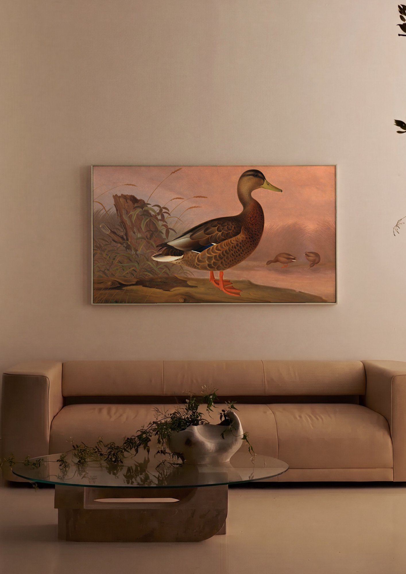 Quadro Decorativo Pato-Real - Ferdinand von Wright em ambiente decorado