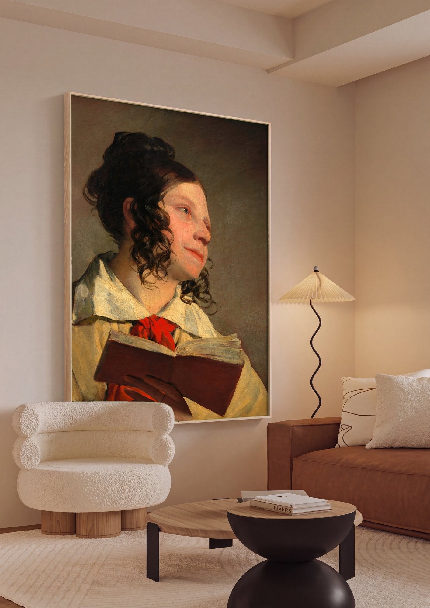 Quadro Decorativo A Leitora - Friedrich von Amerling em ambiente decorado