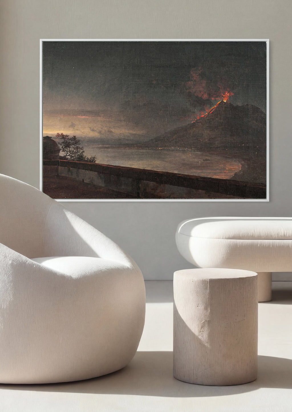 Quadro Decorativo Erupção do Vesúvio - Volaire em ambiente decorado