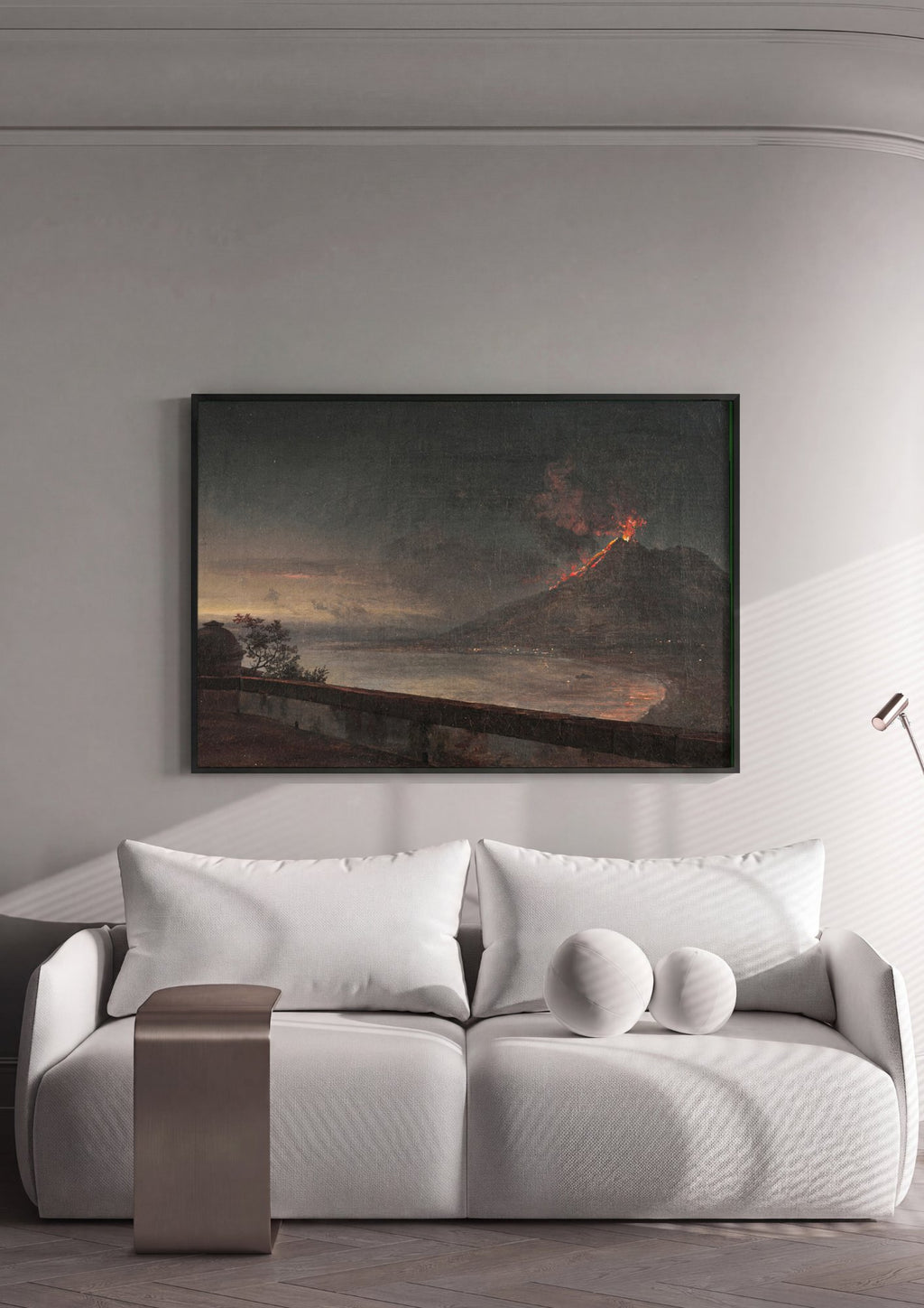 Quadro Decorativo Erupção do Vesúvio - Volaire em ambiente decorado