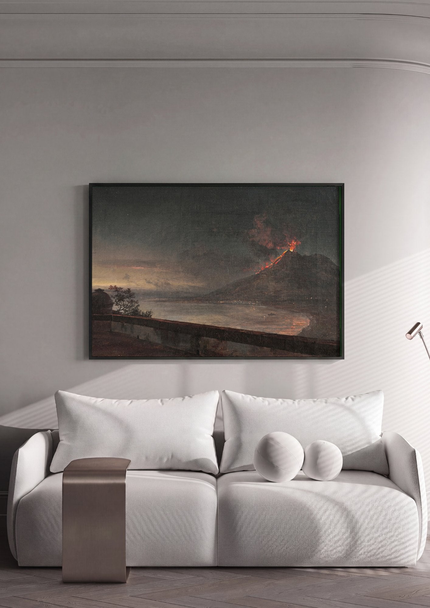 Quadro Decorativo Erupção do Vesúvio - Volaire em ambiente decorado