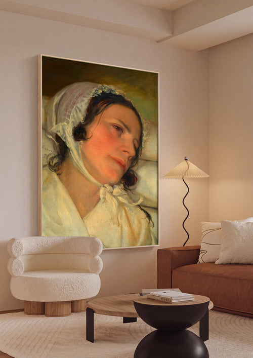 Quadro Decorativo 'A Doente' - Friedrich von Amerling em ambiente decorado