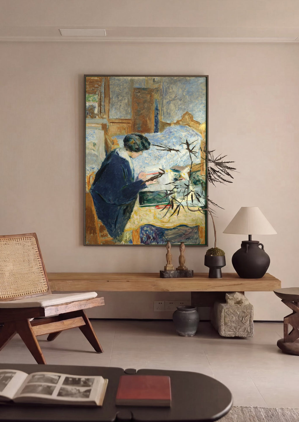 Quadro Decorativo A Leitora no Quarto - Vuillard em ambiente decorado