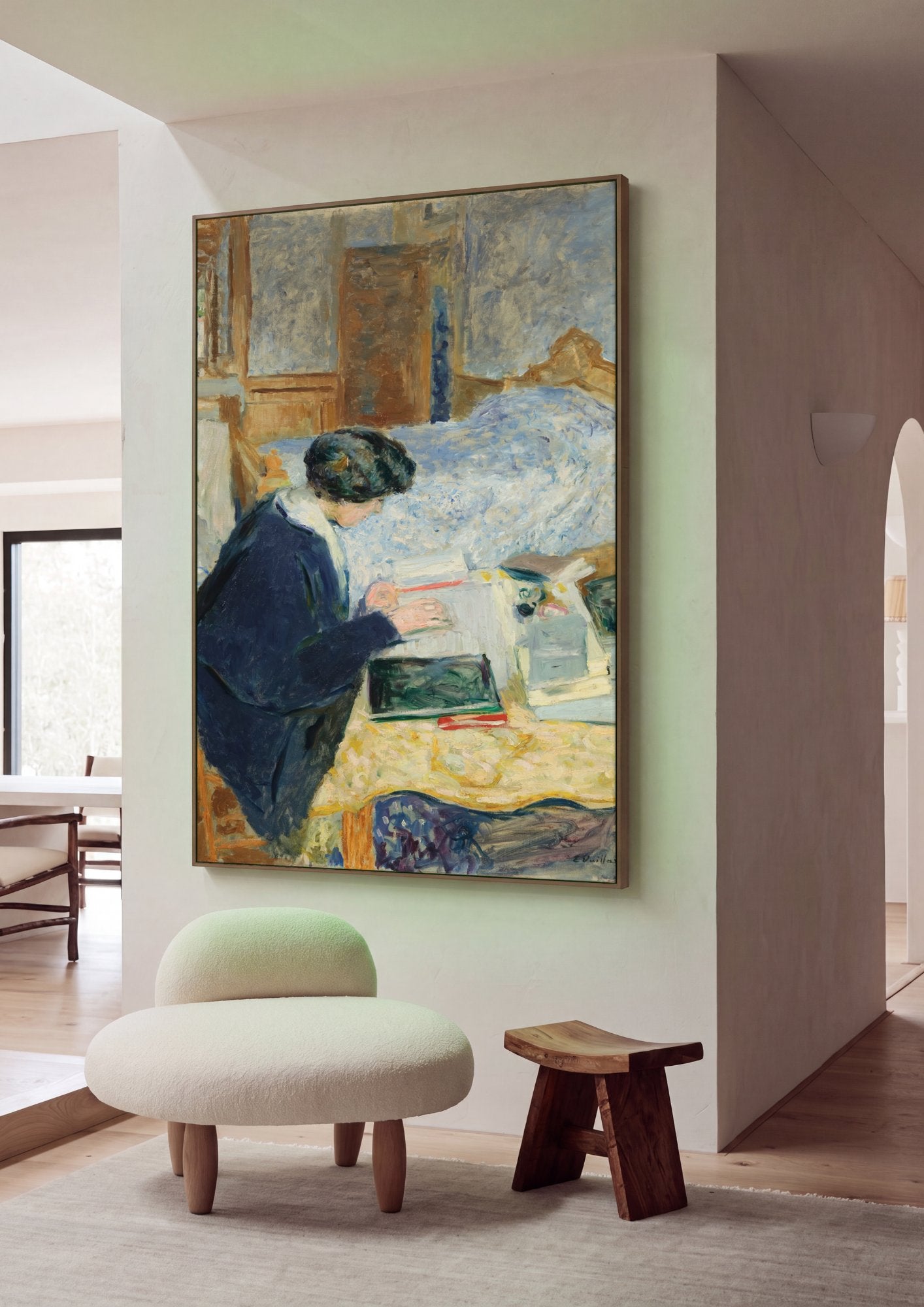 Quadro Decorativo A Leitora no Quarto - Vuillard em ambiente decorado