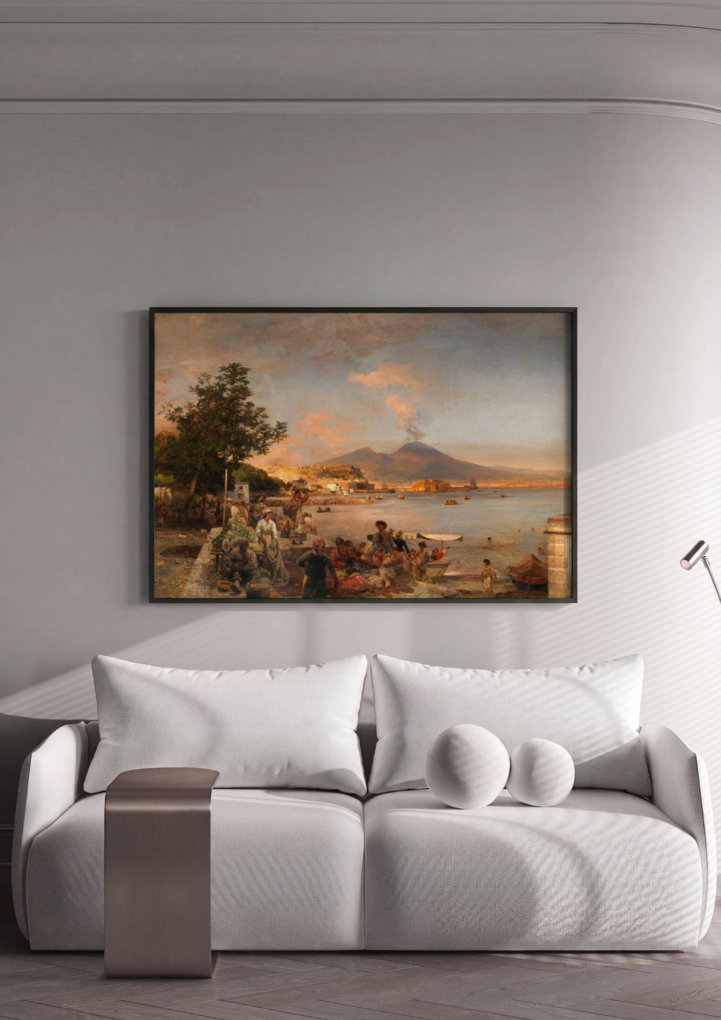 Quadro Decorativo Mercado em Nápoles - Oswald Achenbach | quadro emoldurado na parede