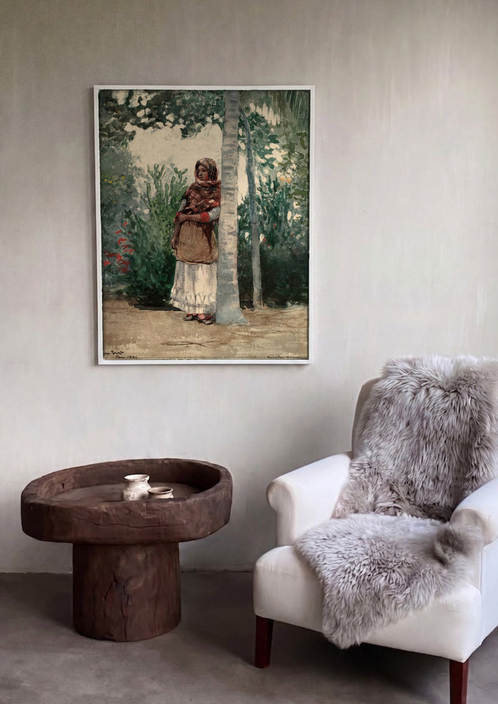 Quadro Decorativo 'A Sombra da Palmeira' - Winslow Homer | quadro emoldurado na parede