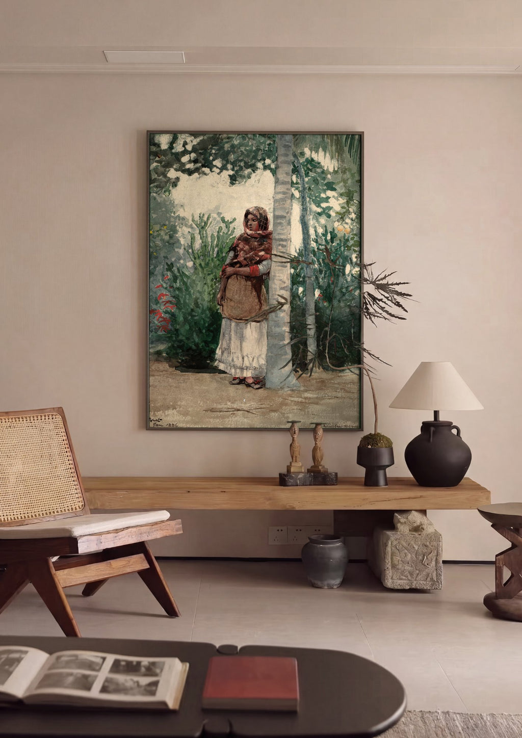 Quadro Decorativo 'A Sombra da Palmeira' - Winslow Homer | quadro emoldurado na parede