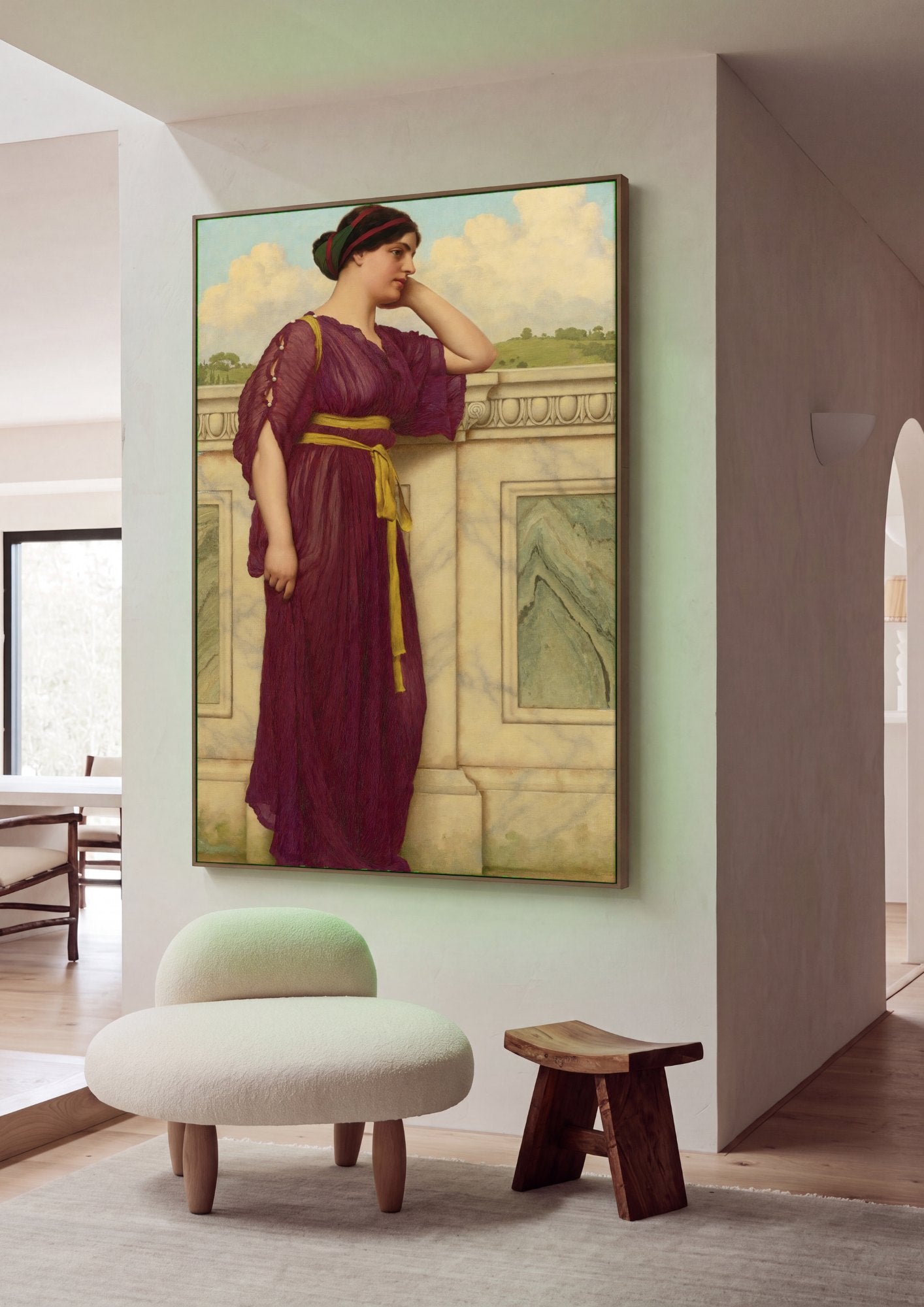 Quadro Decorativo A Contempladora - John William Godward | quadro emoldurado na parede