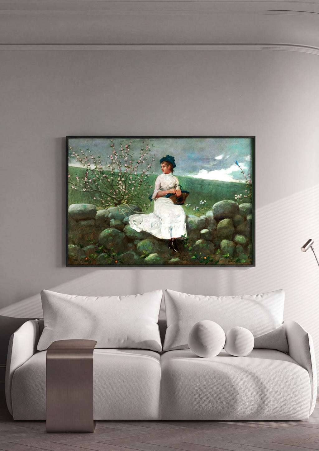 Quadro Decorativo A Peach Blow - Winslow Homer em ambiente decorado
